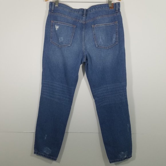Sneak Peek Boy Friend Distressed Jeans Size L - Picture 4 of 6